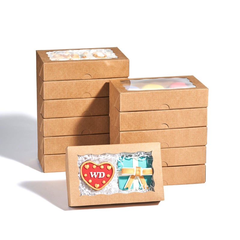 RomanticBaking 50 Pack Auto-Popup Cookies Boxes 7" x 4 3/8" x 1 1/2"Pastry Boxes Macaron Boxes Hot Chocolate Bombs Boxes Donut Boxes Brownies,Cakesicle Boxes - Image 1
